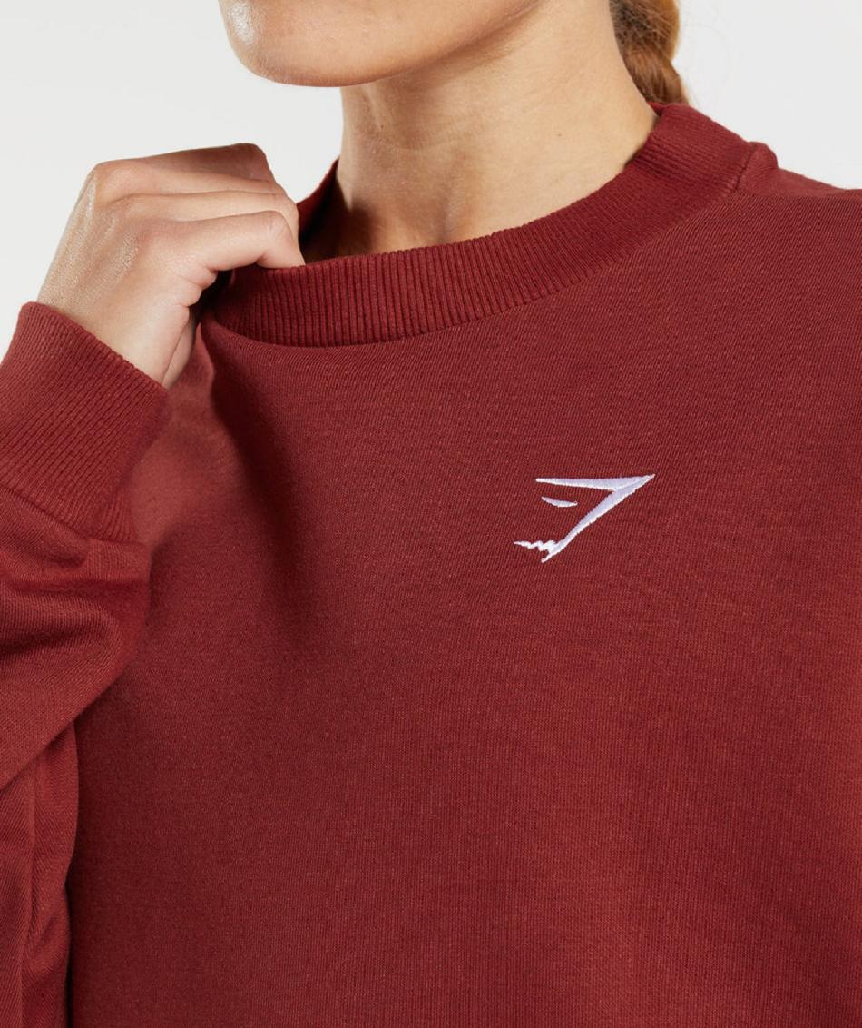 Correr Con Capucha Gymshark Entrenamiento Oversized Sweatshirt Mujer Rojas | CO 2614EBC